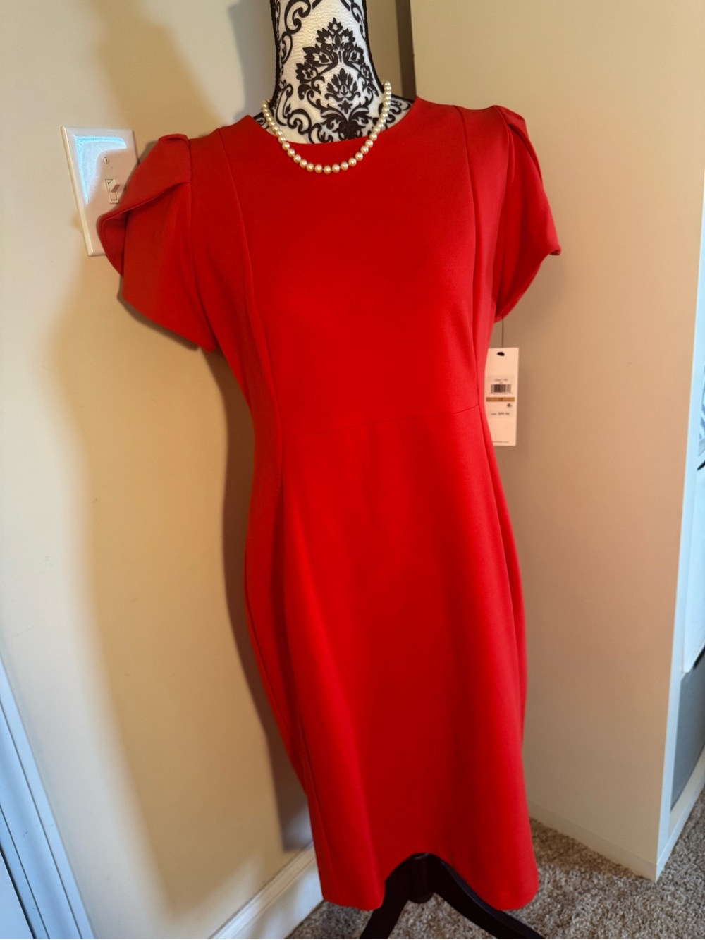 Calvin Klein Classic Red Sheath Dress - NWT